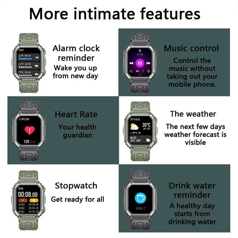 1.8 Inch Heart Rate Blood Pressure Monitoring Smart Calling Watch