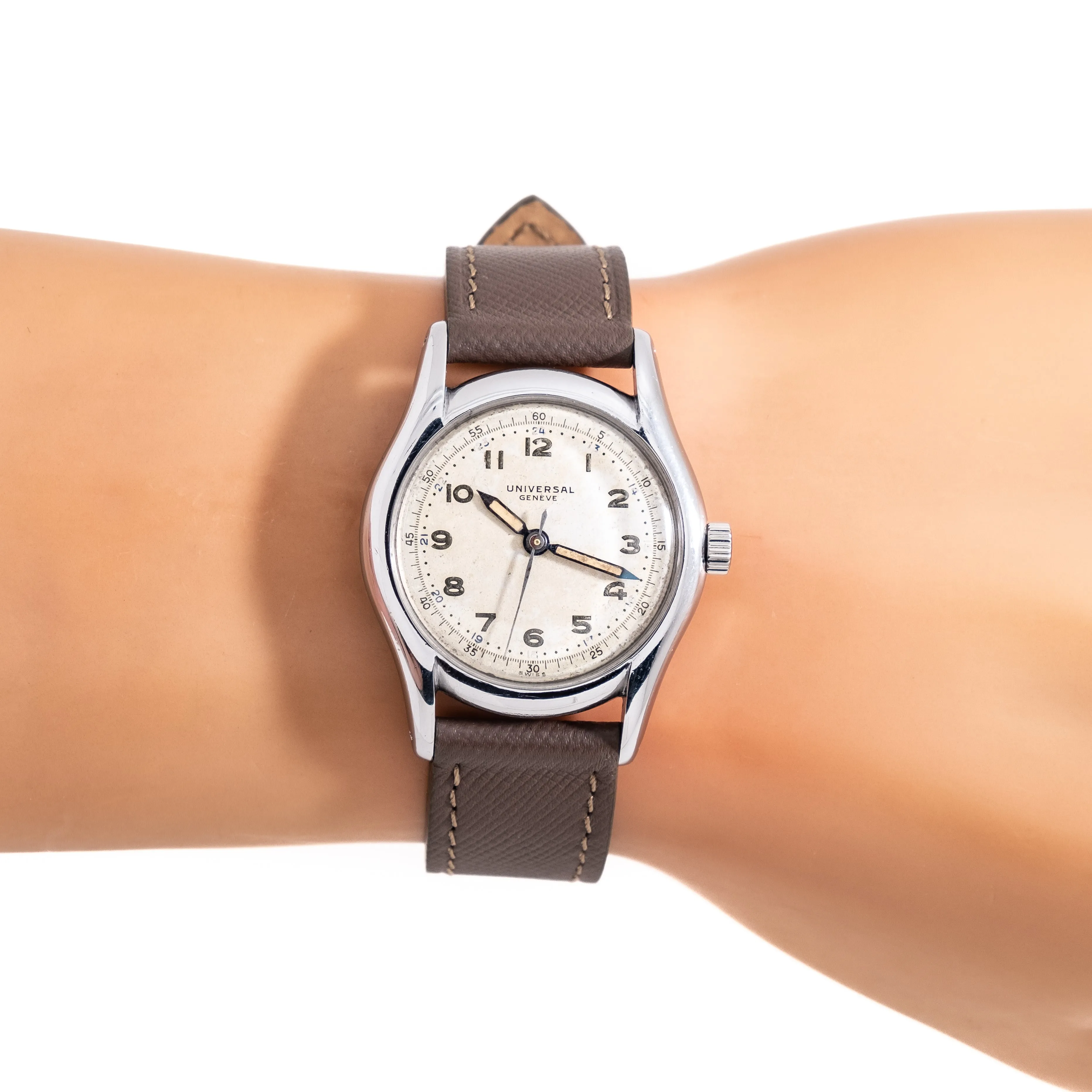 1943 Vintage Universal Geneve WWII Era Military Ref. 20504 in Stainless Steel ( #14189)