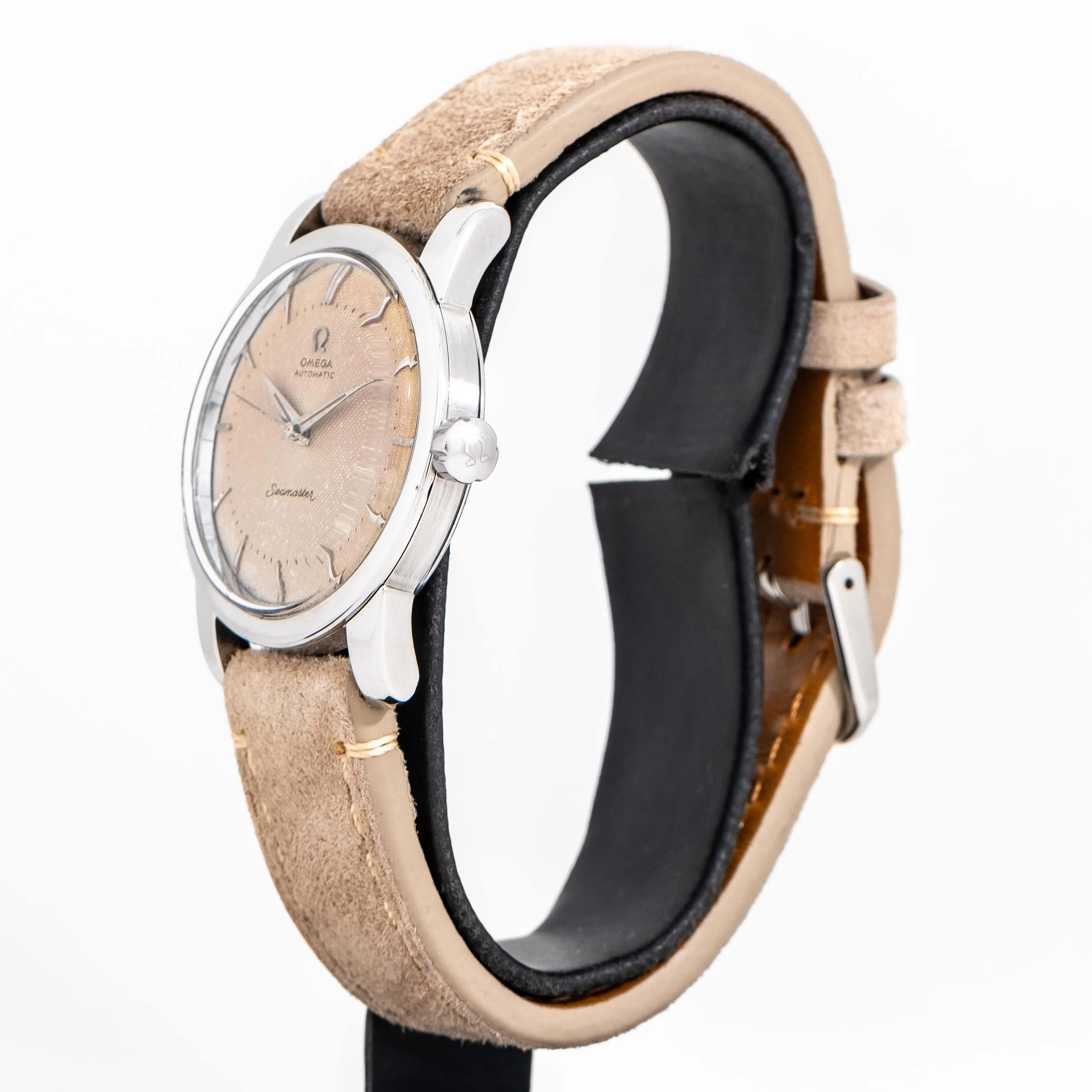 1954 Vintage Omega Seamaster Automatic Waffle Dial Ref. 2577-19SC Stainless Steel Watch (# 14964)