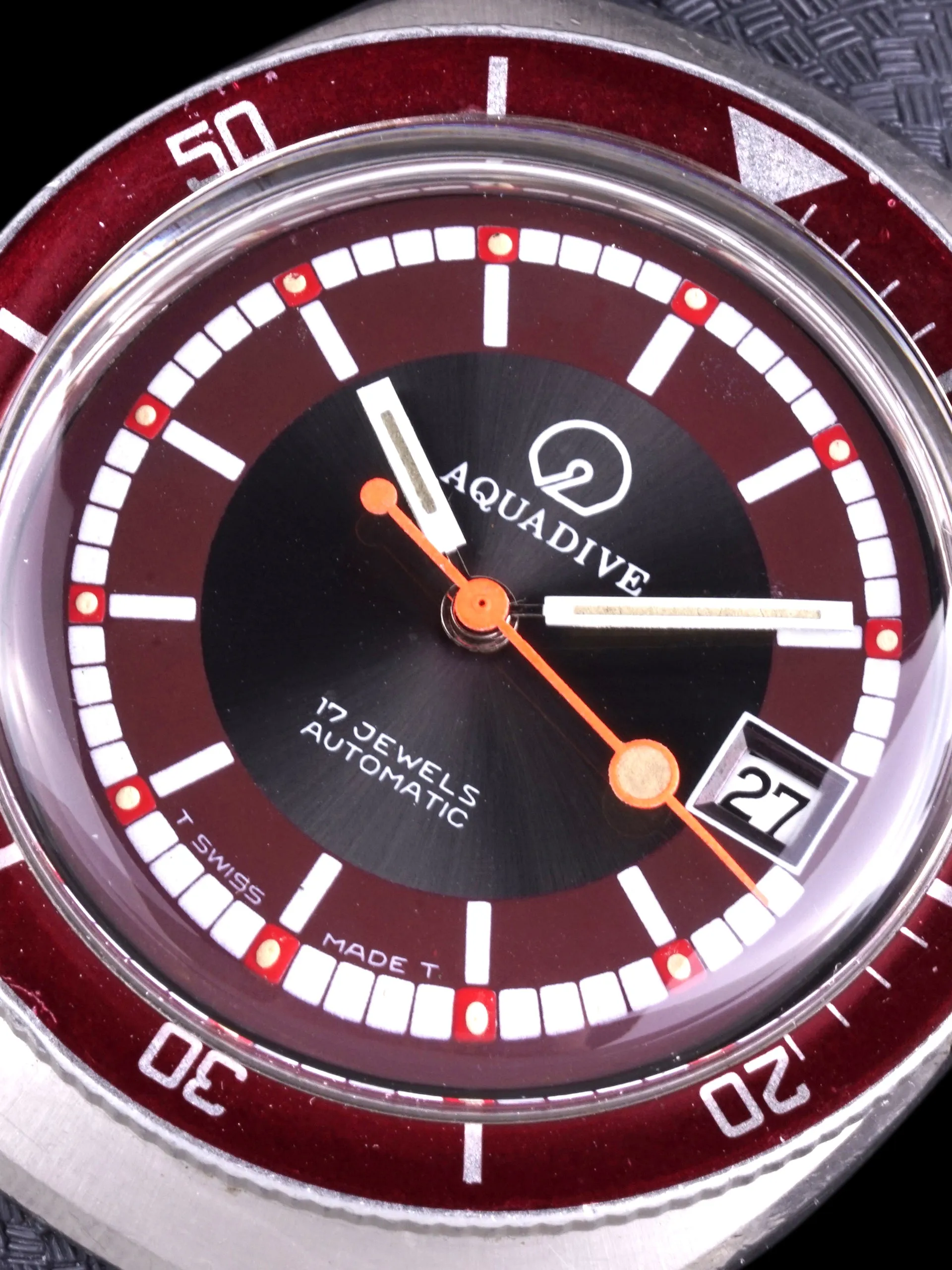 1970s Aquadive 20 ATM Diver (Ref. 10870) "Cranberry"