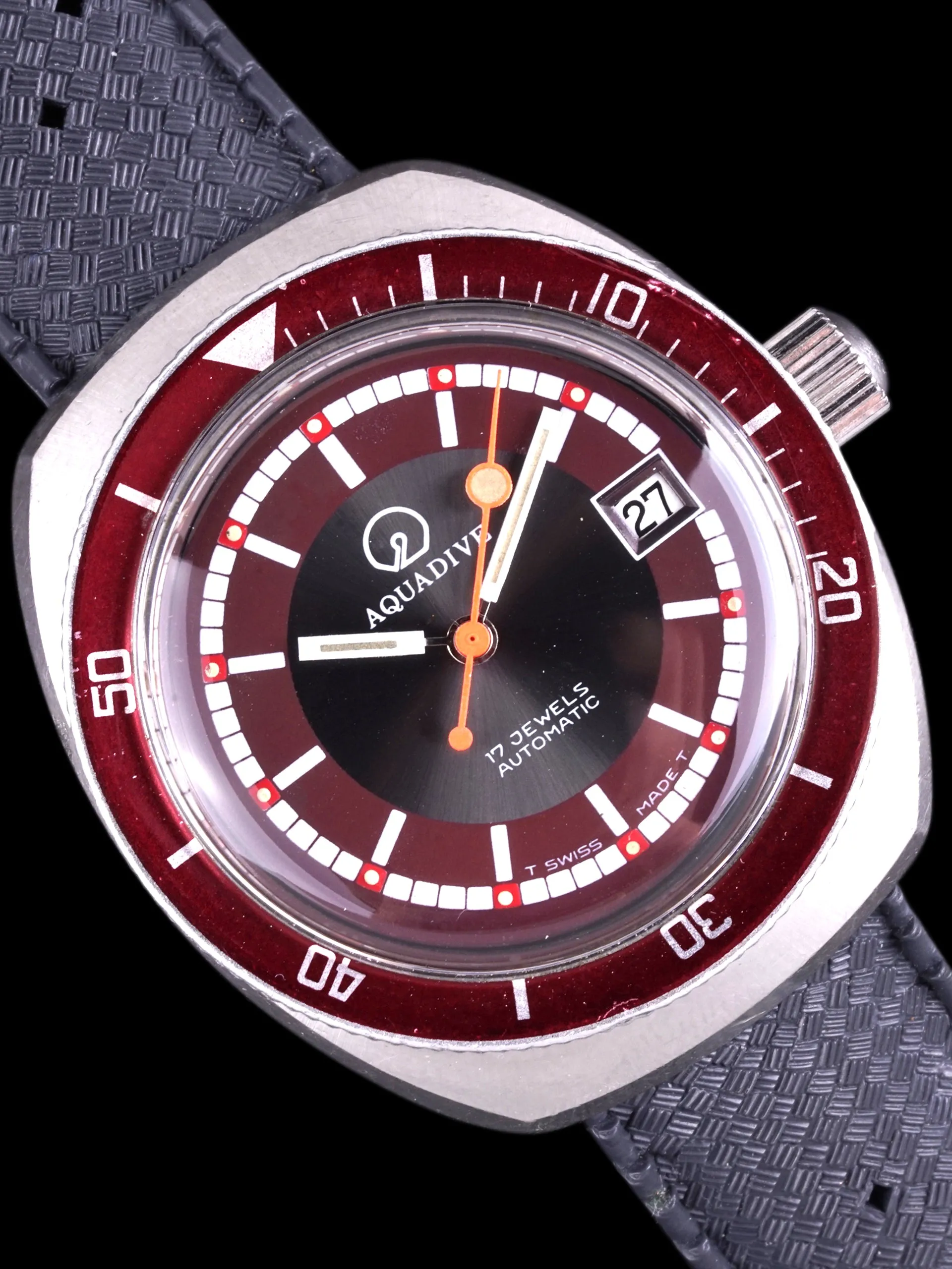 1970s Aquadive 20 ATM Diver (Ref. 10870) "Cranberry"