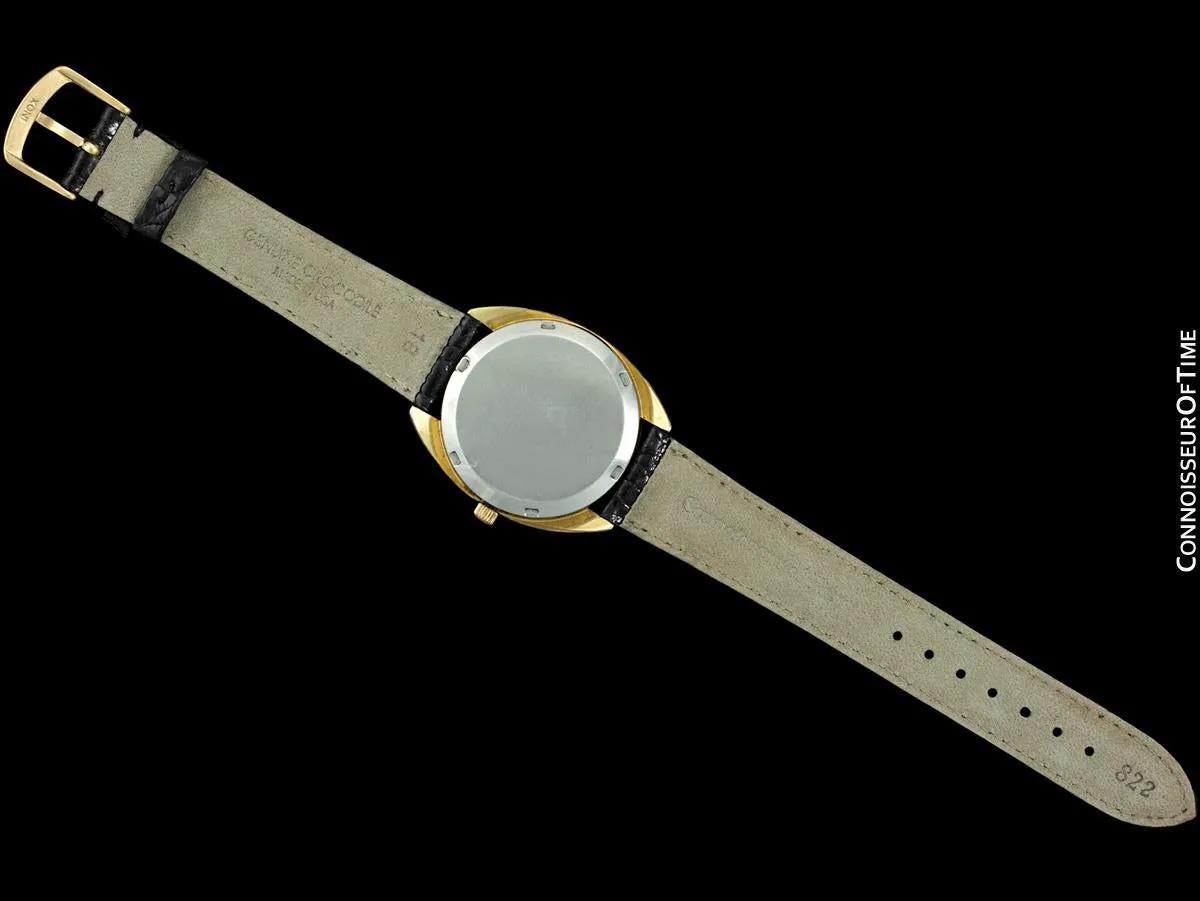 1974 Omega Electronic Chronometer f300 Hz Accutron Vintage Mens Watch - 18K Gold Plated & Stainless Steel