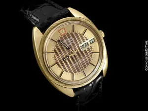 1974 Omega Electronic Chronometer f300 Hz Accutron Vintage Mens Watch - 18K Gold Plated & Stainless Steel