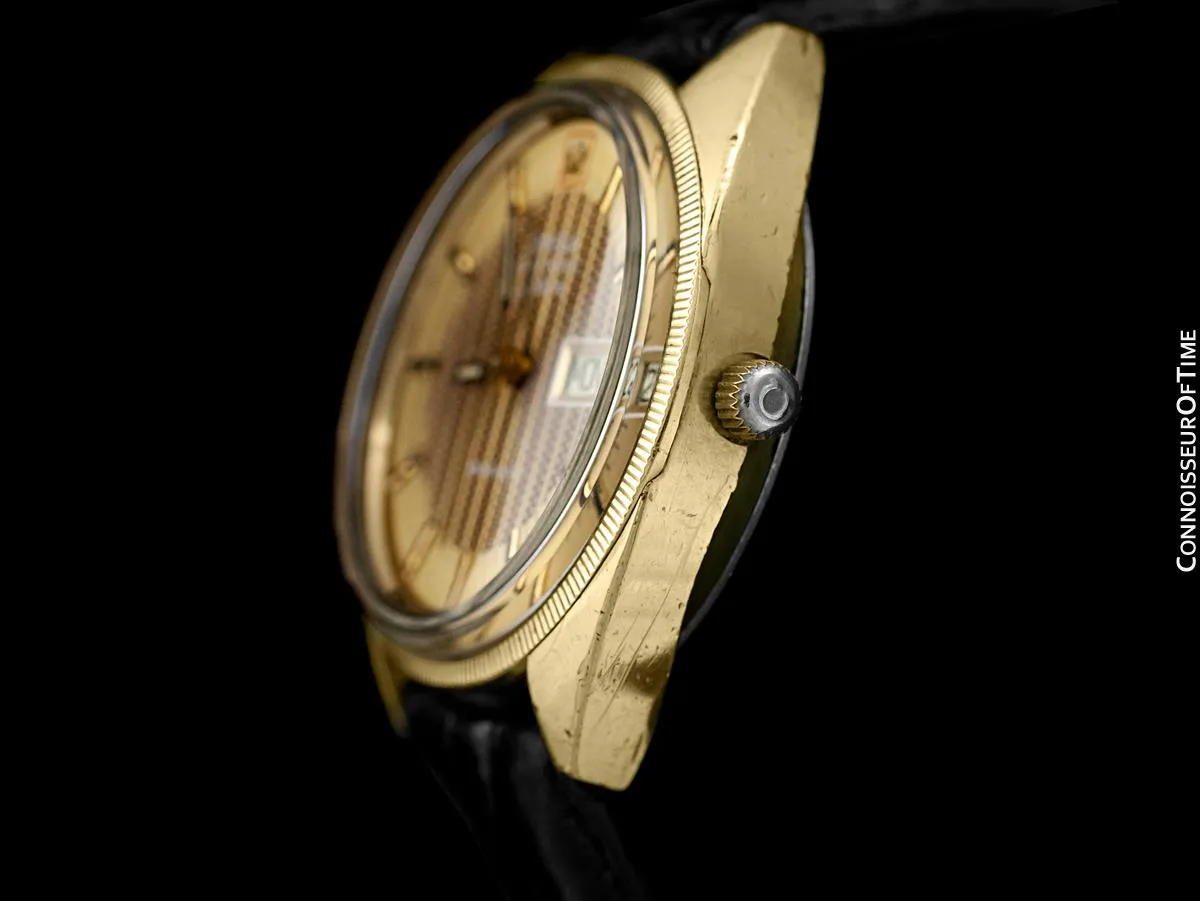 1974 Omega Electronic Chronometer f300 Hz Accutron Vintage Mens Watch - 18K Gold Plated & Stainless Steel