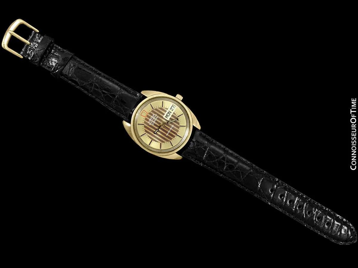 1974 Omega Electronic Chronometer f300 Hz Accutron Vintage Mens Watch - 18K Gold Plated & Stainless Steel