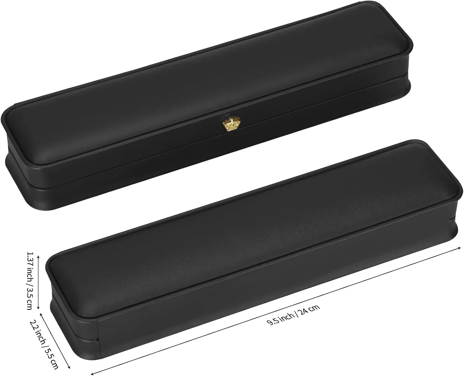 2 Pieces Necklace Bracelet Gift Box, Premium PU Leather Jewellry Pendant Holder Case for Wedding Engagement Birthday Anniversary Ceremony, Necklace Storage Display boxes for Women Girl (Black)