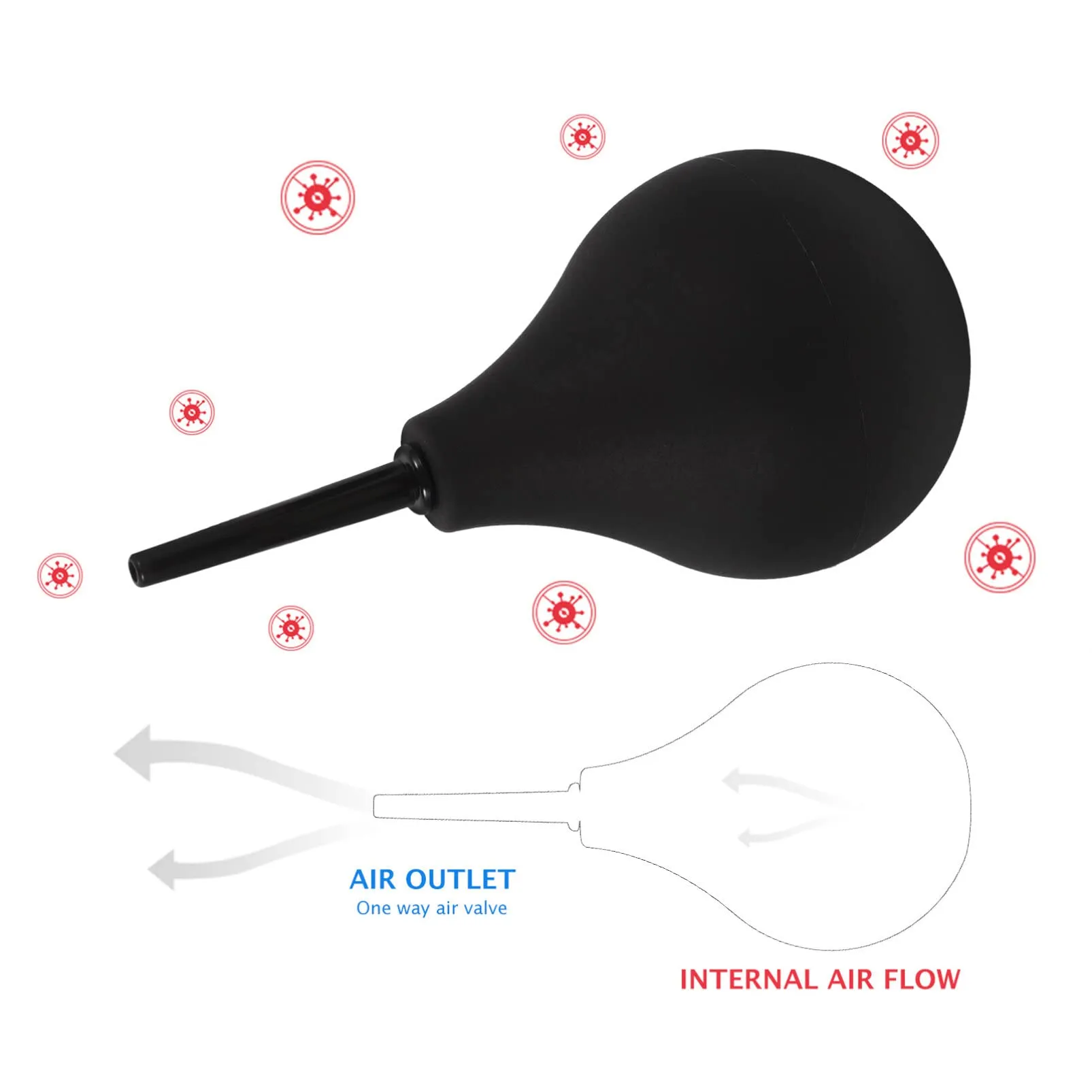 224ml Ear Wax Syringe Hand Bulb Ear Syringes Ear Syringe Ball Ear Washing Squeeze Bulb Suction Ear Syringe for Kids AdultsSize Ear Wax Remover Tools L Ear Suction Bulb (Black)