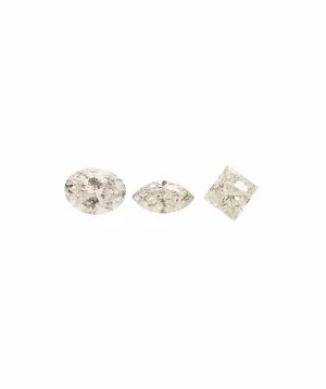 3.34CT G   EYE CLEAN MARQUISE/PRINCESS/OVAL DIAMOND TRIO  ANL-S37-3