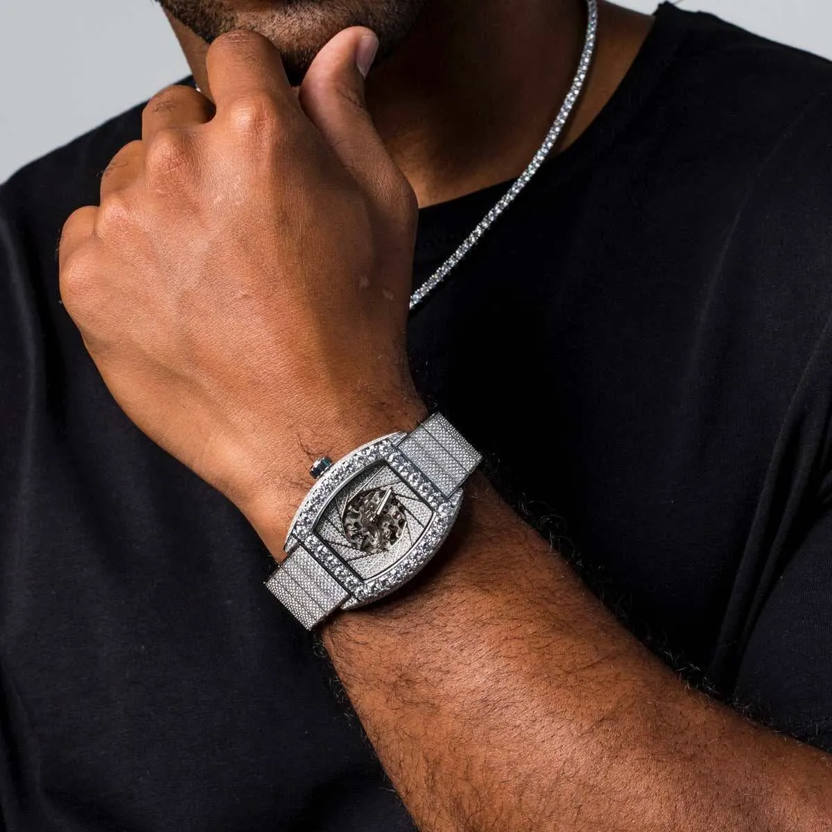 40MM Perennial Era® Auto Watch- Fully Iced