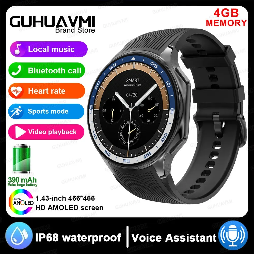 4G Memory Smartwatch Sports Bluetooth Call Video Music Playing