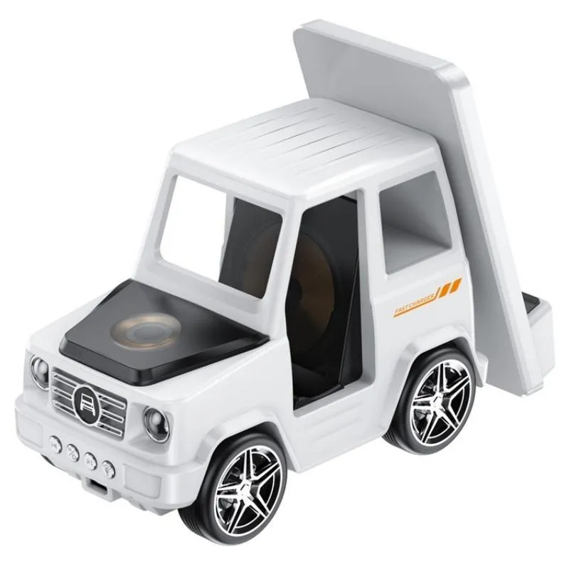 6 In 1 Car Shape Speaker With Clock & Wireless Charger