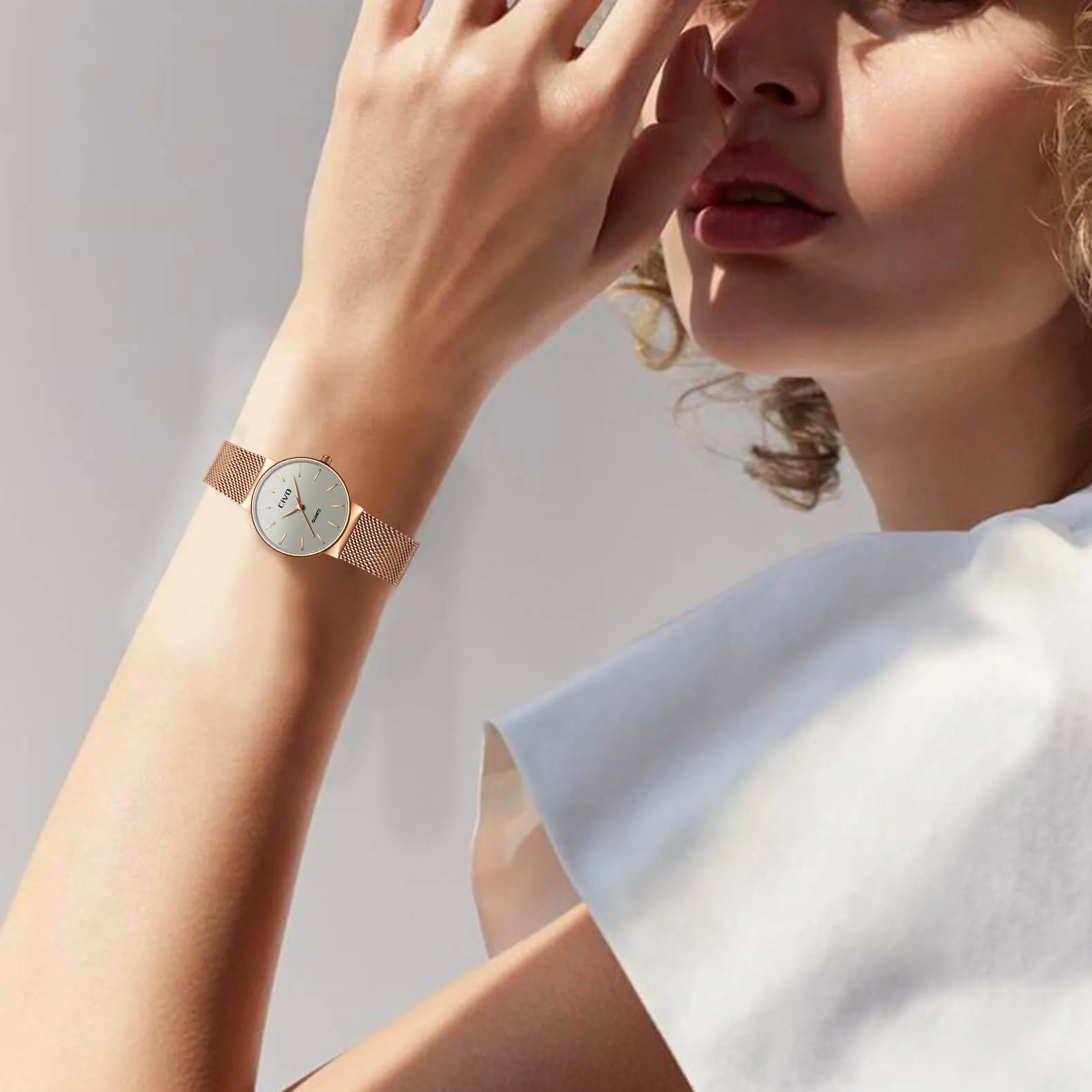 8068C | Quartz Women Watch | Mesh Band