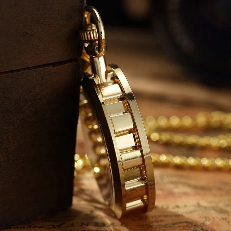 Antique Skeleton Mechanical Pocket Watch Men Steampunk Mechanical