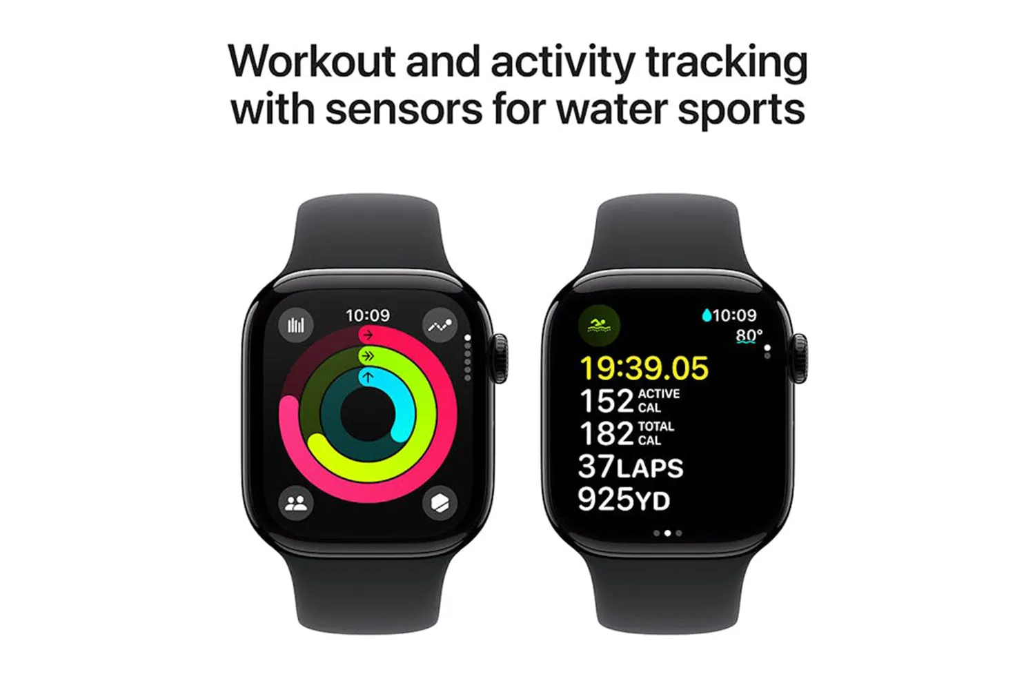 Apple Watch Series 10 | 42mm | Jet Black Aluminium Case Black Sport Band S/M