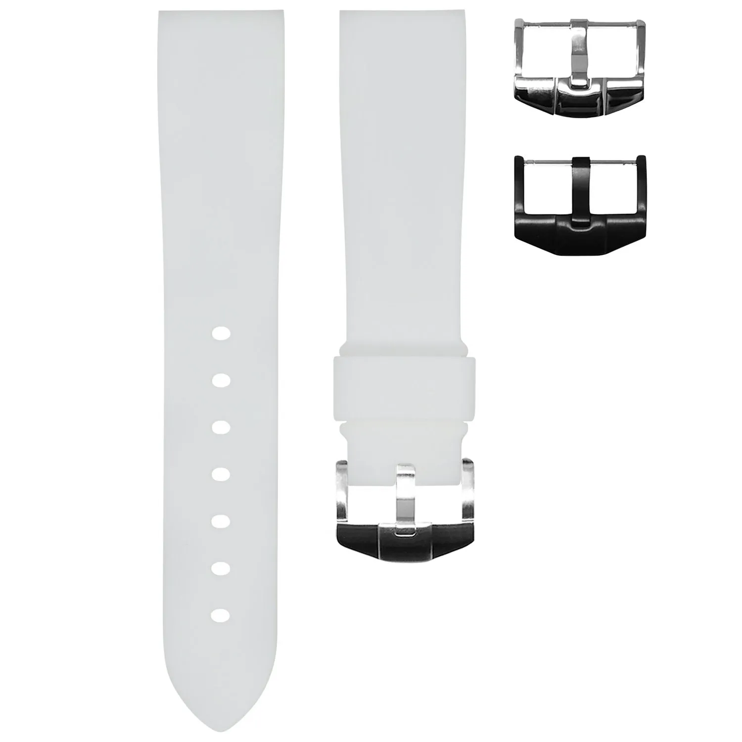 ARCTIC WHITE RUBBER STRAP FOR WATCHES WITH A 19MM LUG WIDTH