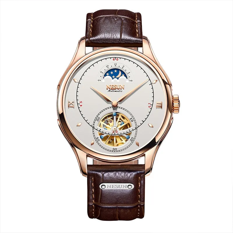 Automatic Mechanical Nesun Leather Band Men Watches