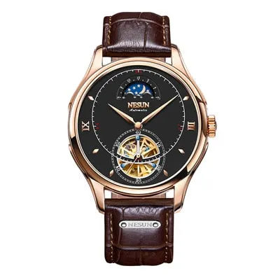 Automatic Mechanical Nesun Leather Band Men Watches