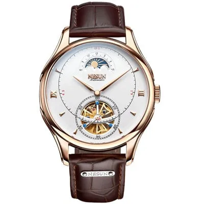 Automatic Mechanical Nesun Leather Band Men Watches