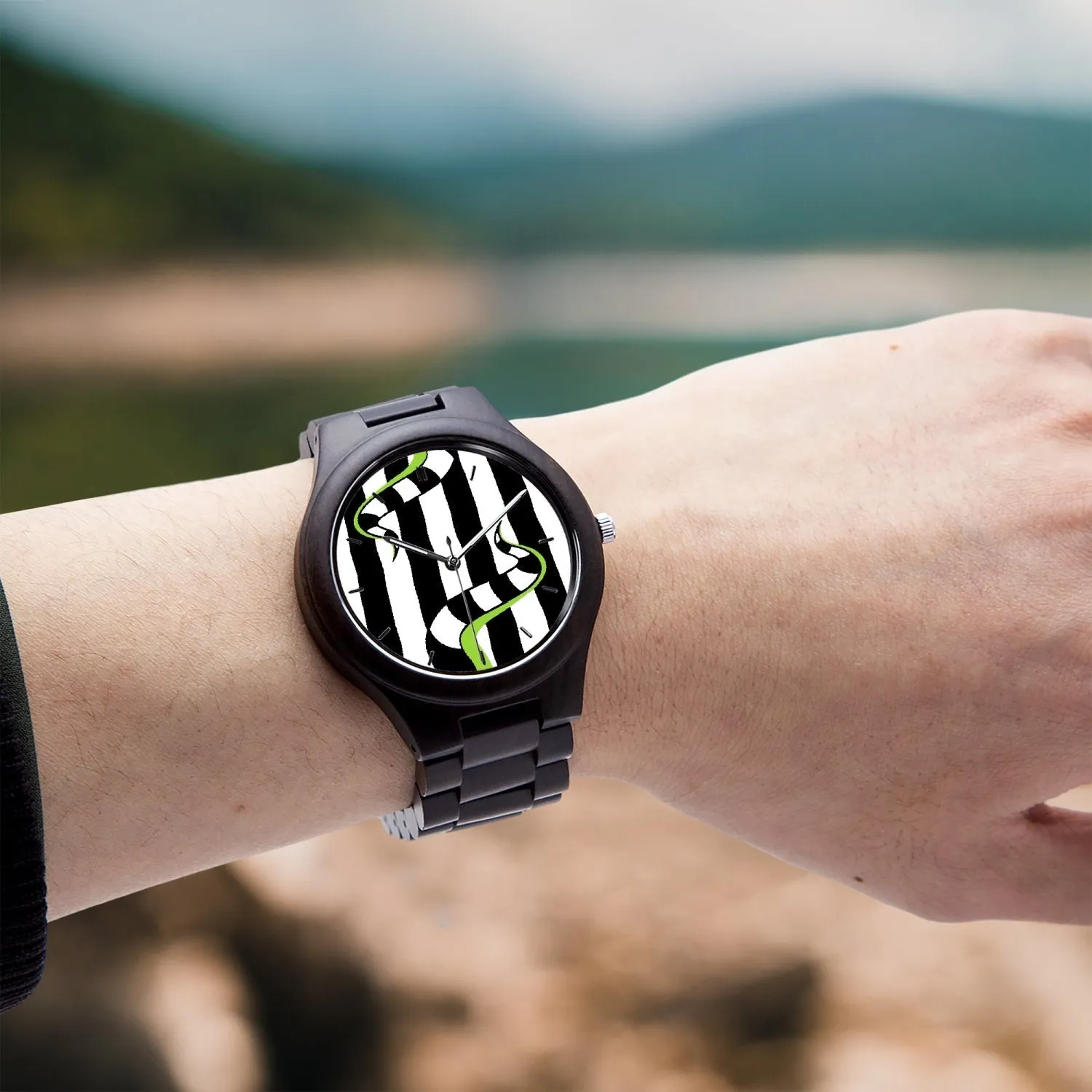Beetlejuice & Sandworm Wooden Quartz Watch