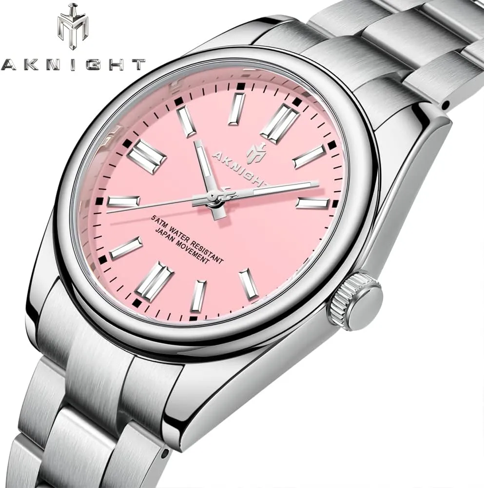 BENYAR AKNIGHT Men Wrist Watch for Men, Stainless Steel Quartz Watches, Analog Square Face Dress Classic Business Men Watch Easy Read, Date Luminous 50M Waterproof