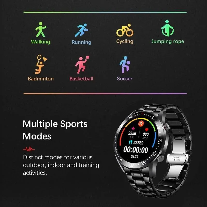 Best Gifts for 2023 - Smart Watch for Android Heart Rate Blood Pressure Information Reminder Sport Waterproof