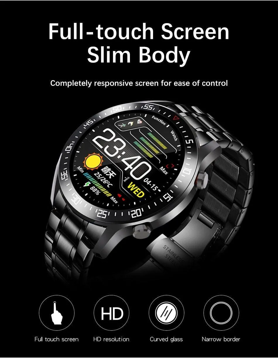 Best Gifts for 2023 - Smart Watch for Android Heart Rate Blood Pressure Information Reminder Sport Waterproof