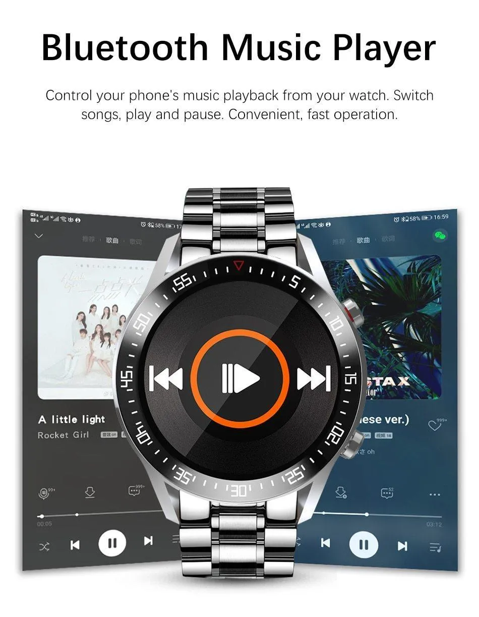 Best Gifts for 2023 - Smart Watch for Android Heart Rate Blood Pressure Information Reminder Sport Waterproof