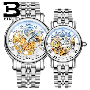 Binger Swiss Hollow Mechanical Couple Watch BS5066HL