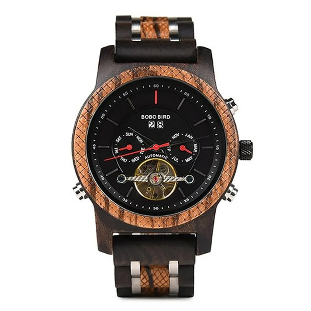 BOBO BIRD Mechanical Watches Men Top Brand Luxury Wooden Watch Montre Homme Automatique W-Q27