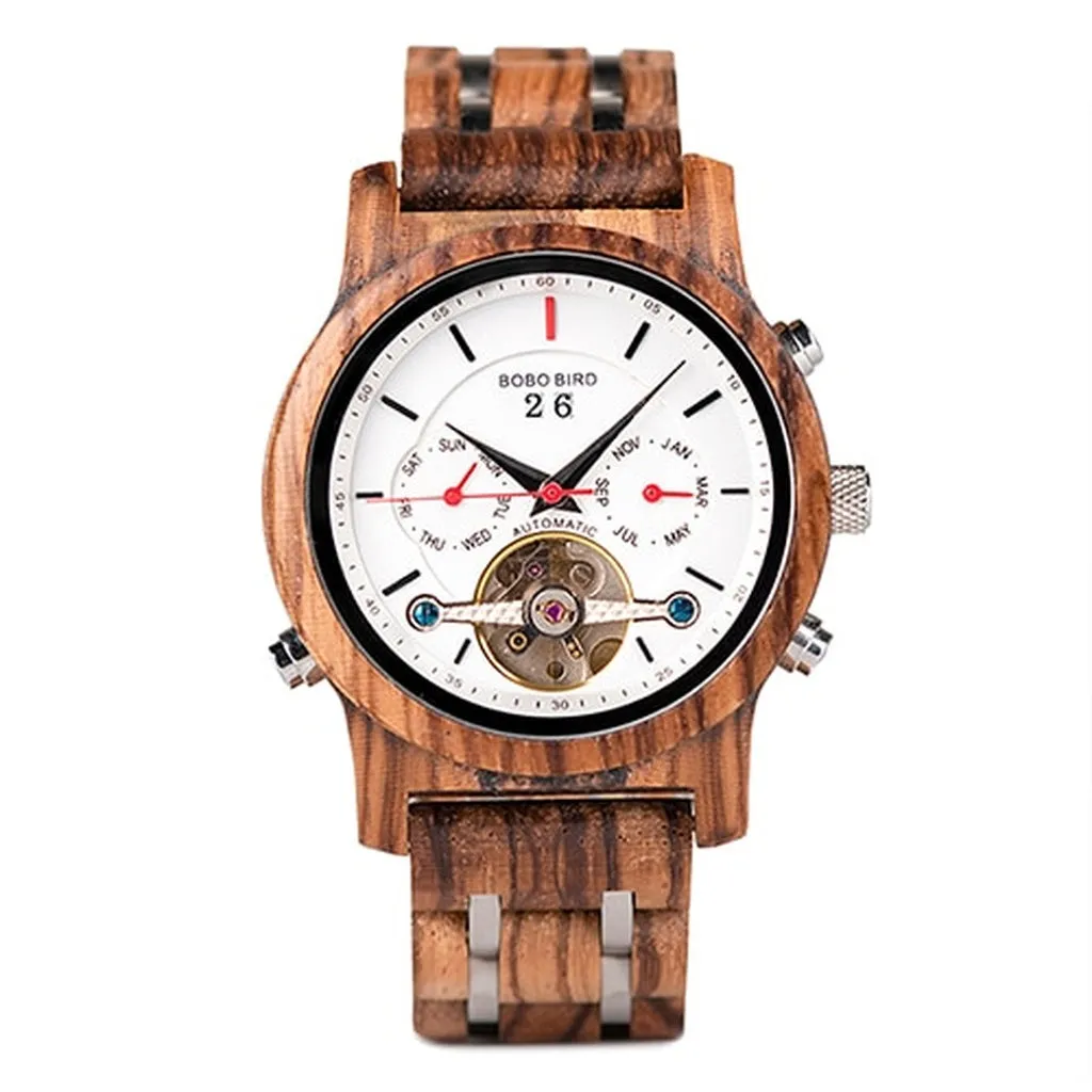 BOBO BIRD Mechanical Watches Men Top Brand Luxury Wooden Watch Montre Homme Automatique W-Q27
