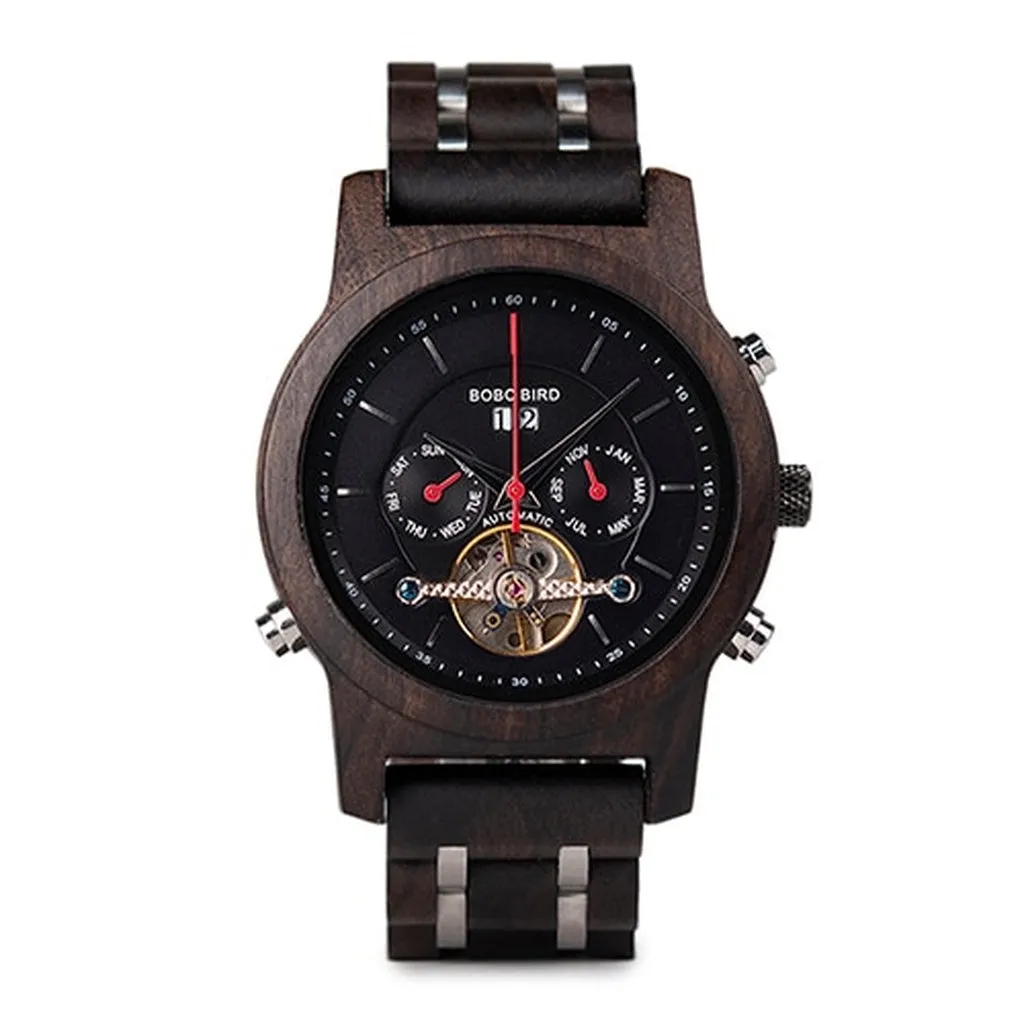 BOBO BIRD Mechanical Watches Men Top Brand Luxury Wooden Watch Montre Homme Automatique W-Q27