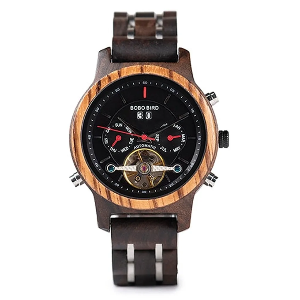 BOBO BIRD Mechanical Watches Men Top Brand Luxury Wooden Watch Montre Homme Automatique W-Q27