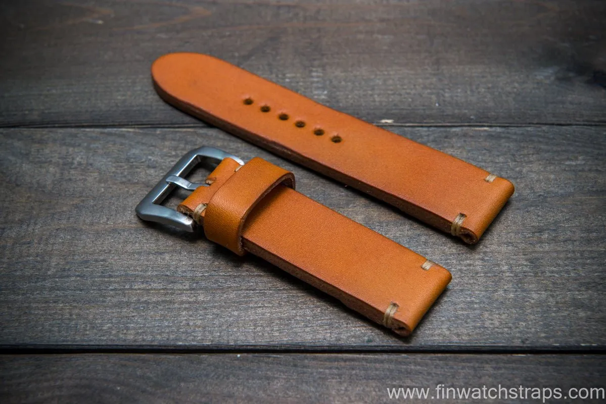 Bridle backs bull leather watch strap 5-6 mm thick, London colour, handmade in Finland -  16-26mm