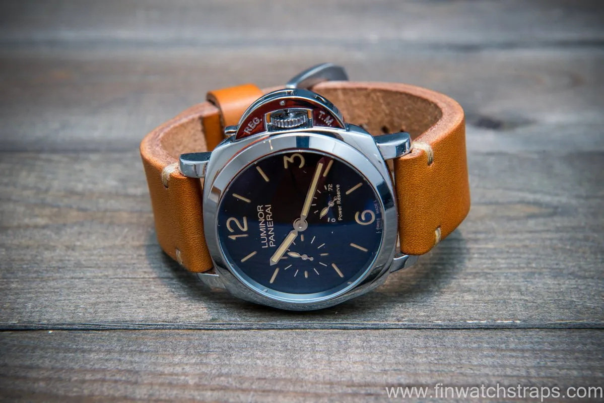 Bridle backs bull leather watch strap 5-6 mm thick, London colour, handmade in Finland -  16-26mm