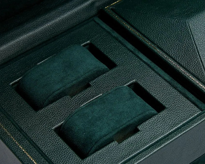 British Racing Triple Watch Winder with Storage (Green)
