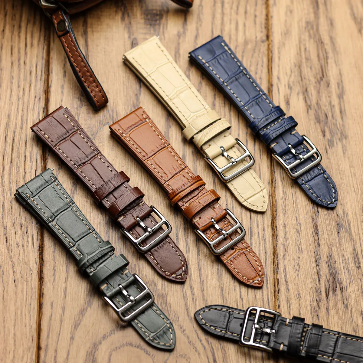 Brixham Special Buckle Gator Watch Strap - Tan