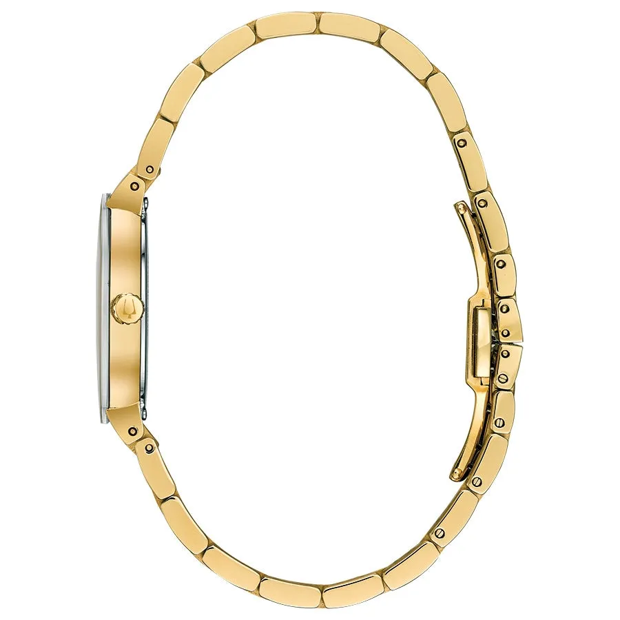 Bulova Futuro Watch with 30MM Champagne Round Dial and Stainless Steel Bracelet. 97P133