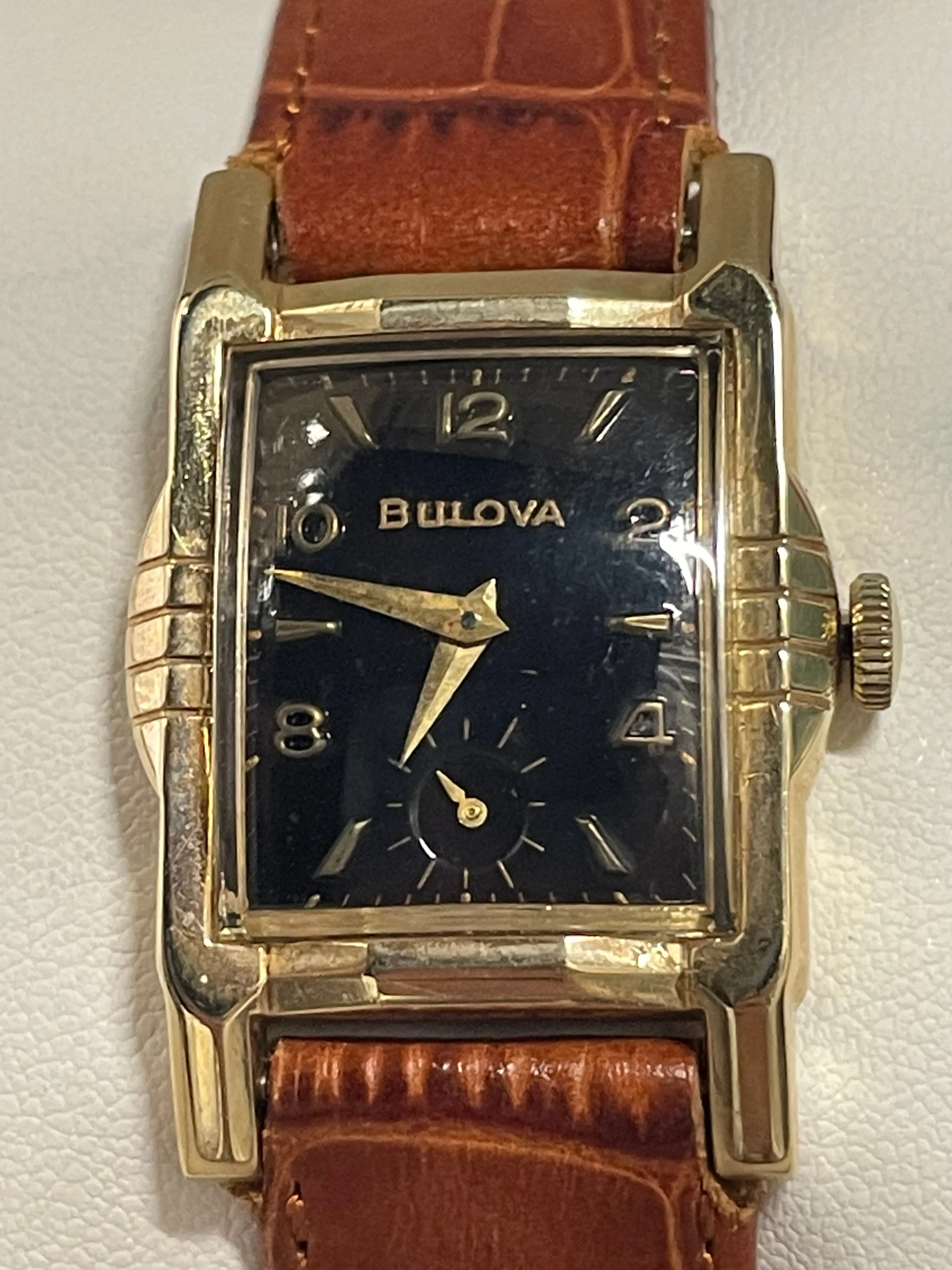 Bulova Vintage 1940s 14K Solid  Gold Watch with Black Dial  - $13K APR w/ COA!!!
