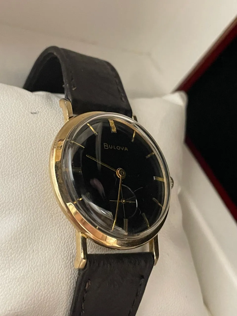 Bulova Vintage 1950s Watch - 10K GF, Black Dial, Black Strap- $6K APR w/ COA!!!!