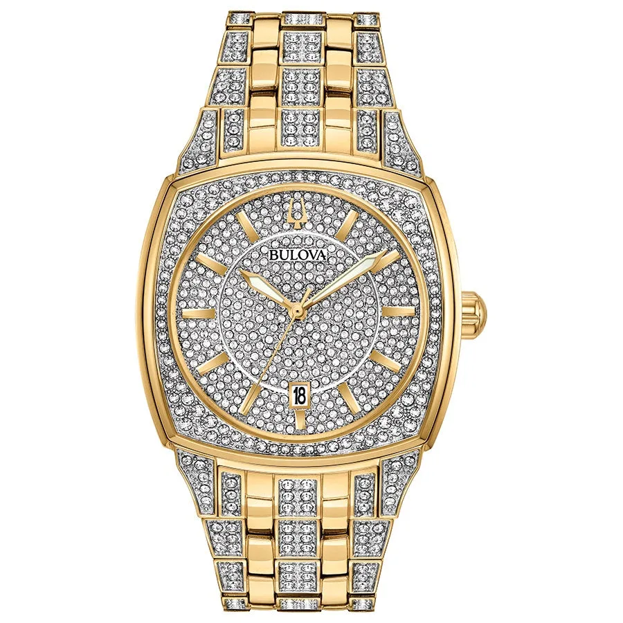 Bulova Watch with 40MM Silvertone Sqaure Dial and Stainless Steel Bracelet. 98B323