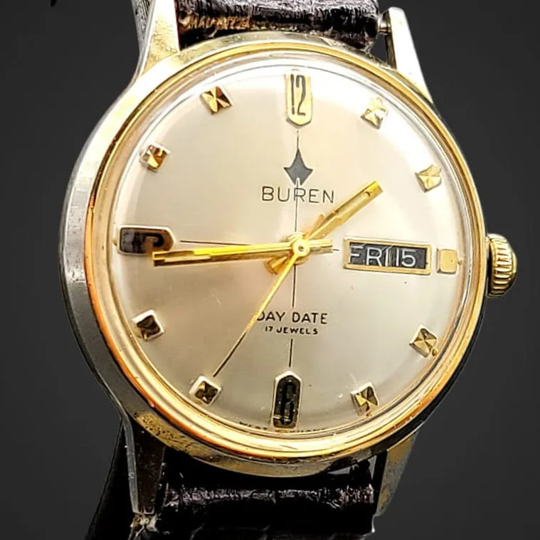 BUREN Day/Date Watch 17 Jewels
