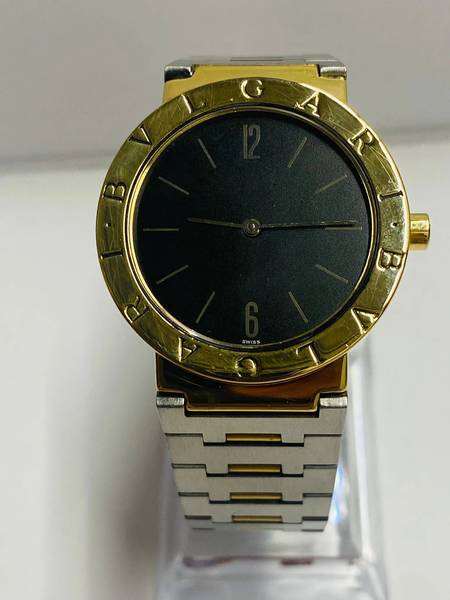 BVLGARI 18KYG SS Unique & Beautiful Black Dial Brand New Watch- $20K APR w/ COA!