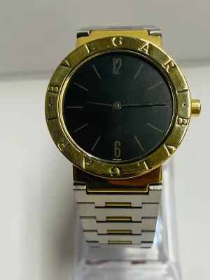 BVLGARI 18KYG SS Unique & Beautiful Black Dial Brand New Watch- $20K APR w/ COA!