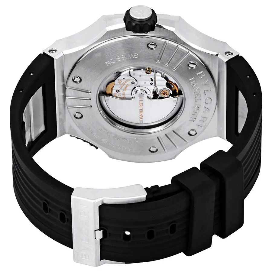 Bvlgari Endurer Chronograph Automatic Black Dial Men's Black Rubber Watch 101878