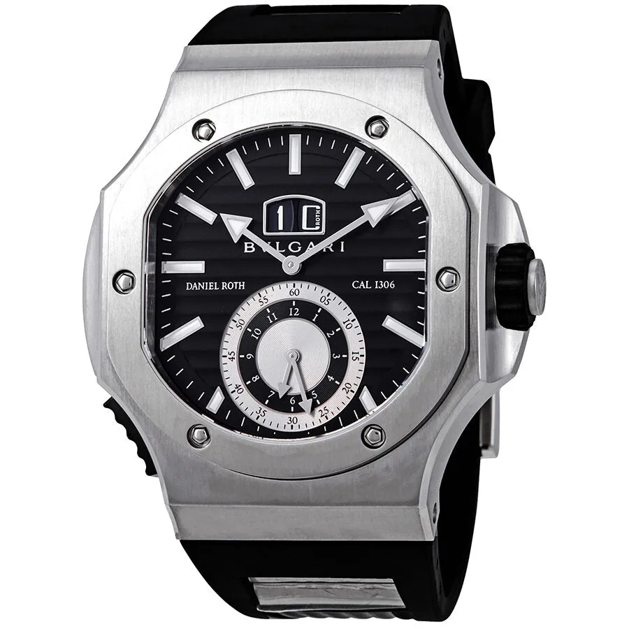 Bvlgari Endurer Chronograph Automatic Black Dial Men's Black Rubber Watch 101878