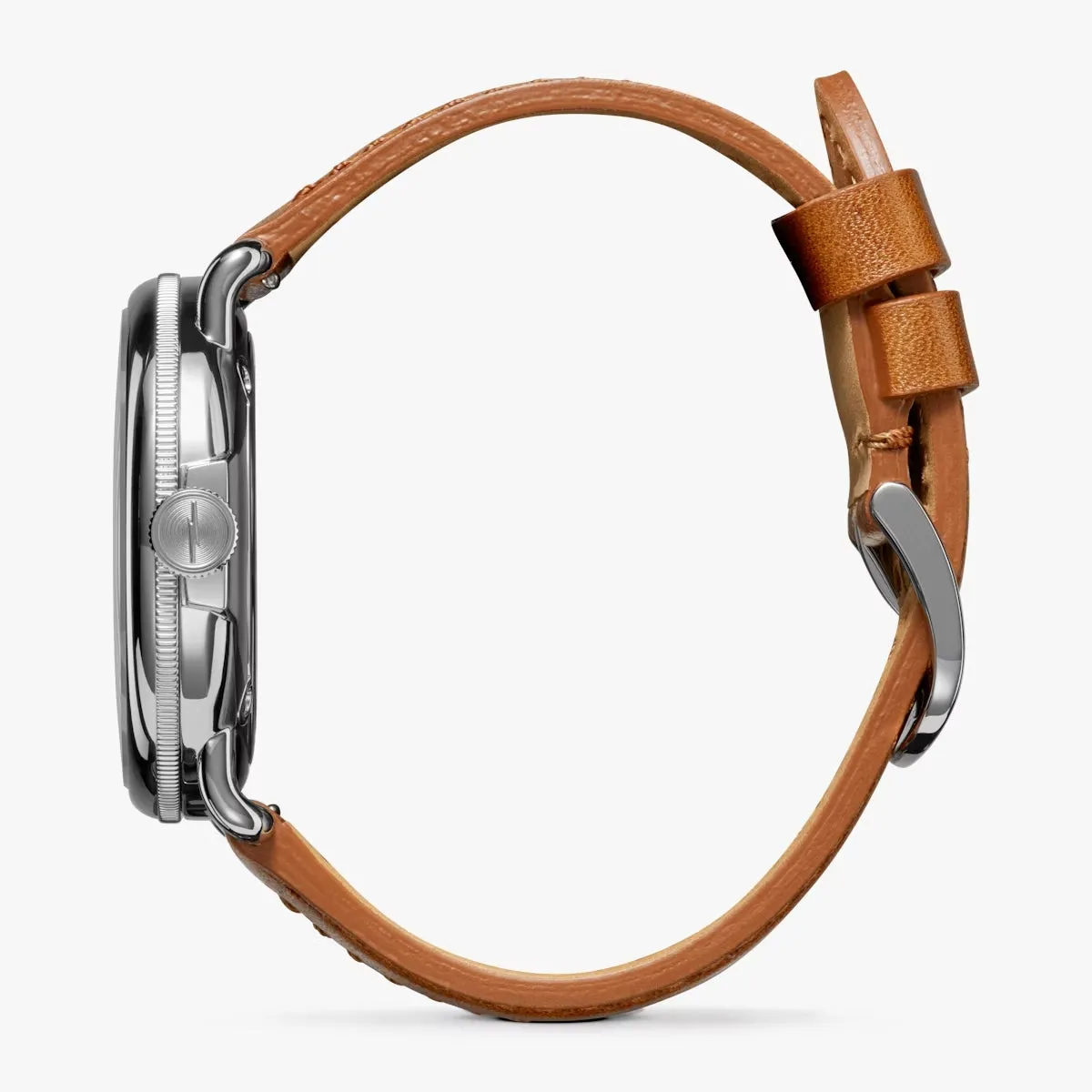 Canfield Model C56 - 43mm Cool Gray / Bourbon Leather Strap