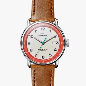 Canfield Model C56 - 43mm Cool Gray / Bourbon Leather Strap