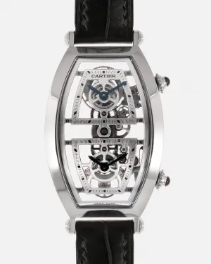 Cartier Privé Tonneau Skeleton Dual Time Platinum