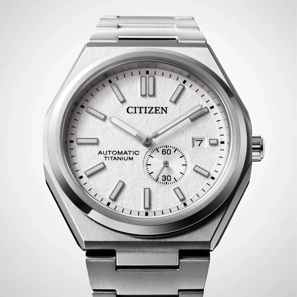 Citizen Automatic Mens Zenshin Textured White Super Titanium™ Watch