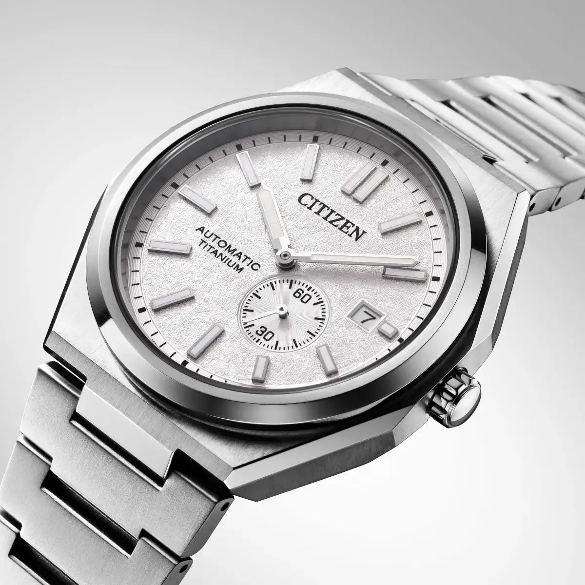 Citizen Automatic Mens Zenshin Textured White Super Titanium™ Watch